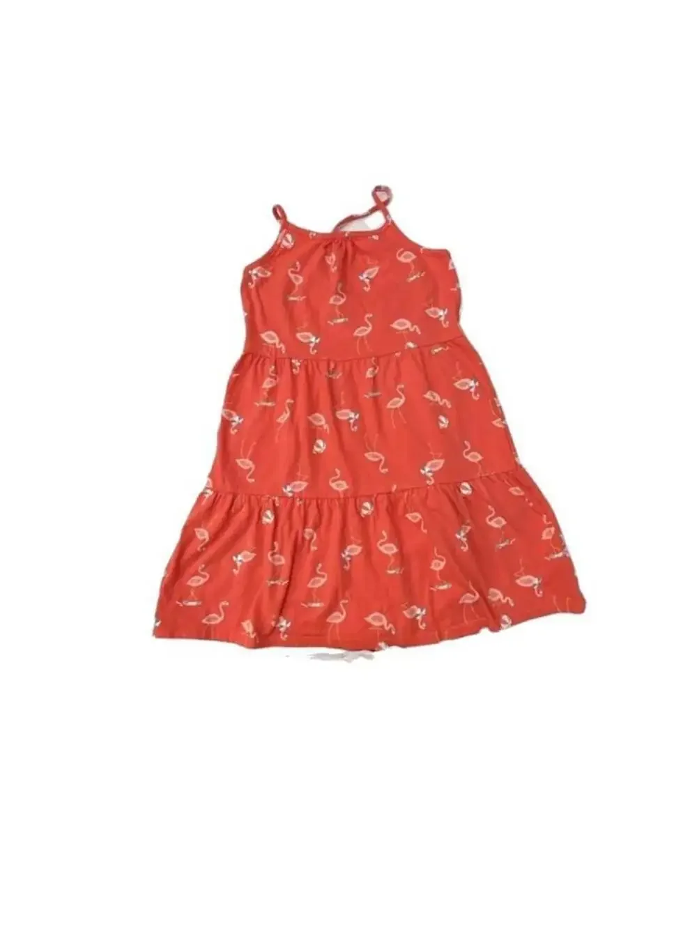 Cat & Jack Girls Flamingo Print Tiered Tank Dress Red Size L (10/12)